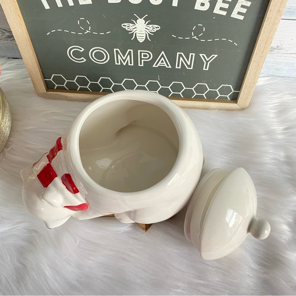 Magenta Blushing Polar Bear Chtistmas Canister - Picture 11 of 13